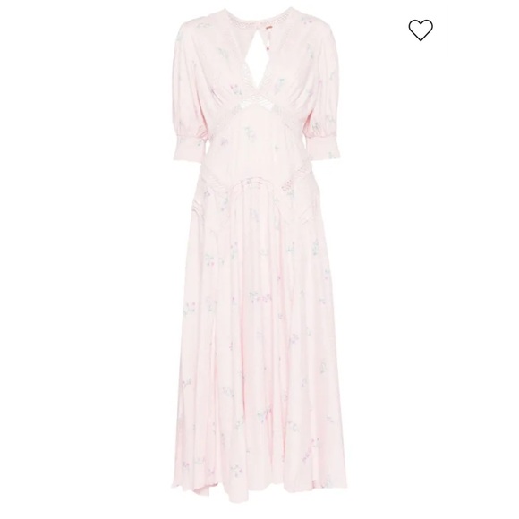 Free People Pink Floral Maxi Dress Size 12 - Picture 10 of 14